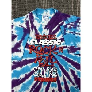 Ernie Ball Shirt Mens Large tie Dye Classic Rock And Roll Slinky Strings‎ VTG 90